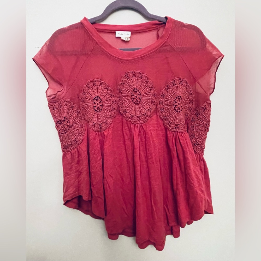 Anthropology- Meadow Rue Pink Top
